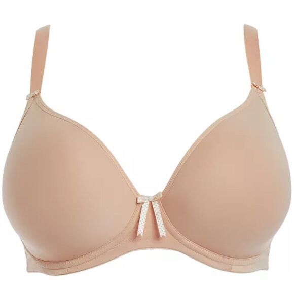 Elomi NWT Full Figure Bijou Underwire Banded Molded Cup Bra Sand 36K